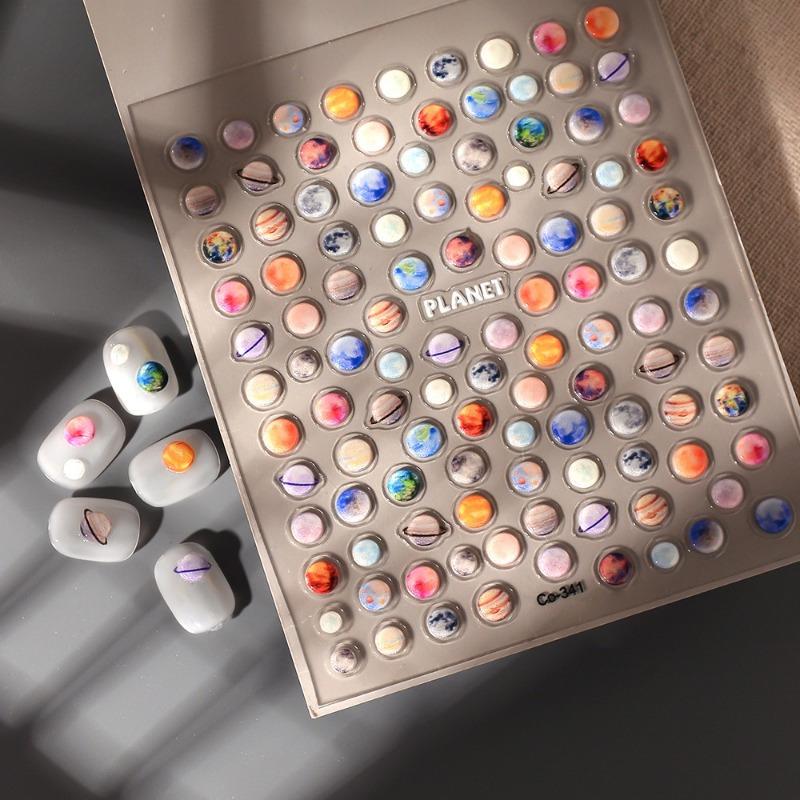 

Планета Фантазия Глянцевые 3D Мультяшные Наклейки для Нейл-Арта, Водонепроницаемые Полиуретановые Самоклеящиеся Наклейки для Ногтей