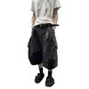 Casual pants versatile men's cropped pants loose black summer street trend wide-leg shorts multi-pocket spot others