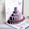 3D Popping Up Birthday Card with Music and Light Creative Cake and Butterfly Design Greeting Card Set for Party Gift