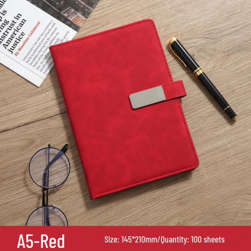 A5 Business Notebook Gift Set: Custom Leather-Feel Buckle Style Diary