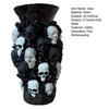 Gothic Skull Flower Vase Ornament Spooky Black White Skull Dried Artificial Flower Holder