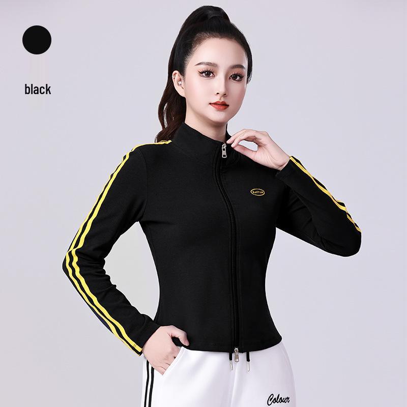 2025 Velvet Stand Collar Sports Top: Autumn/Winter Full Zip Long Sleeve Fitness Wear XL