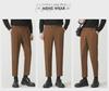 Men’s Casual Woolen Nine-Point Trousers - Autumn Business Loose Fit, Solid Color, Trendy Design.