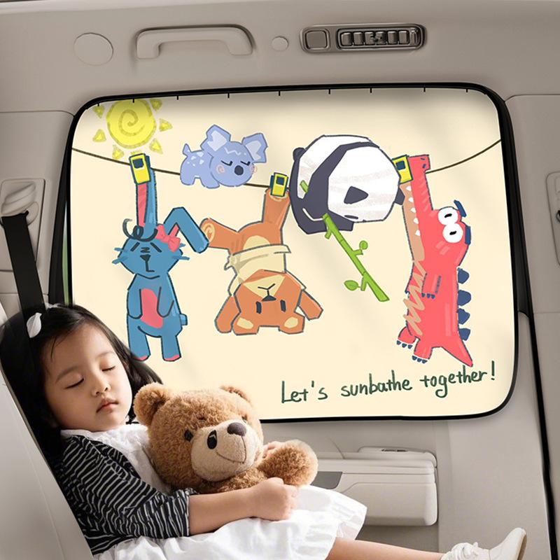 Autofenster-Sonnenschutz, Sonnenschutz für Babys, Sichtschutzvorhang im Kinderwagen, Verdunkelungsvorhang für Auto mit integrierter Schiene.