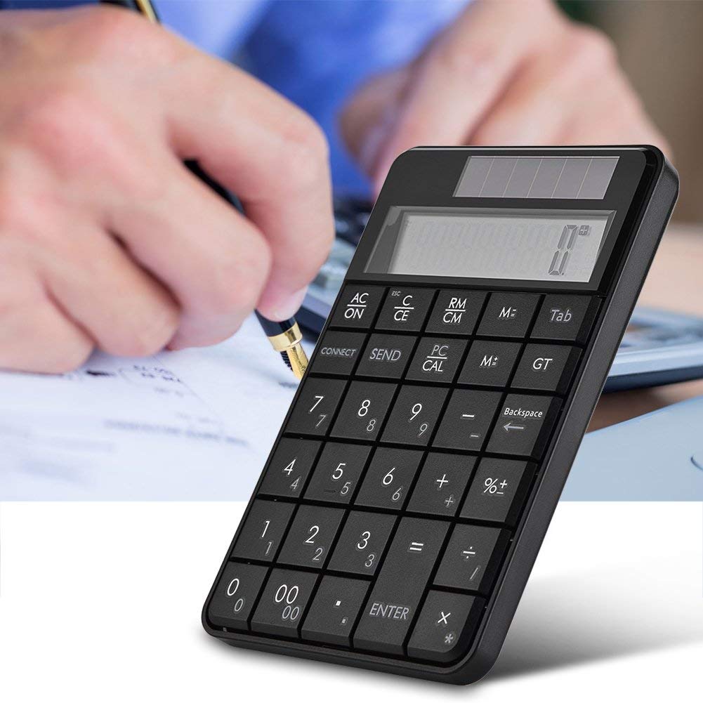 VBESTLIFE 2-in-1 Numeric Keypad Calculator, Mini 29-Key 2.4G USB Wireless Numeric Keypad Keyboard with LCD Display, Compatible with XP/Vista/7/8/10, M