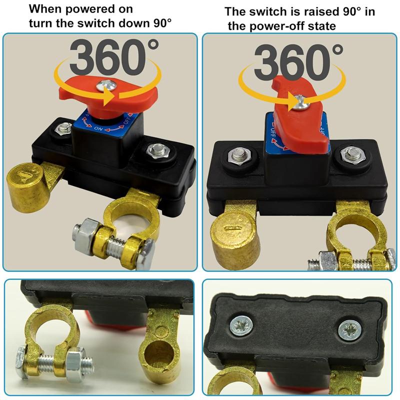 1 PCS Universal 12V 24V Car Battery Power Cut Off Switch Breaker Pure Copper High Conductivity For Car Truck Boat RV