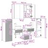 Bathroom Furniture Set 6 Pcs Sonoma Oak Engineered Wood and Glass