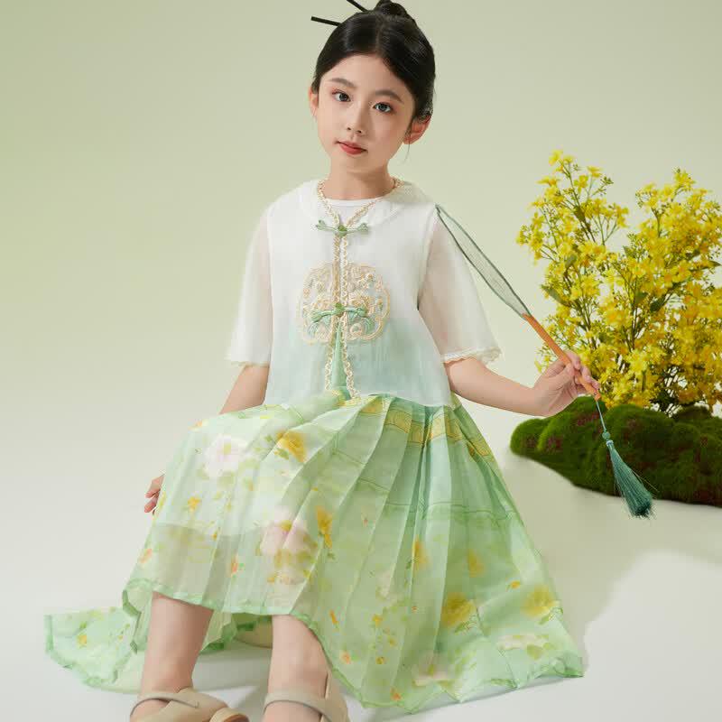 Xiaohu Patty Hanfu Short-Sleeve Skirt Set 110cm