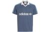 adidas Logo Print Fine Stripe Short Sleeve Polo Shirt