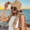 1 Conjunto Chapéu de Sol Estilo Boêmio Feminino + 1 Bolsa de Ombro, Estilo Férias, Chapéu de Palha de Ombro Bolsa Tote de Praia para Viagem de Verão Férias
