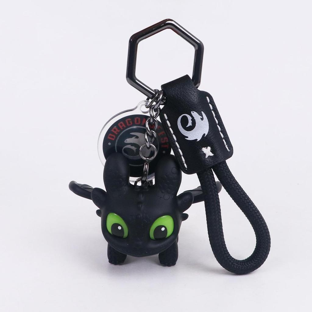 Cute Cartoon Keychain, ABS Material Key Ring with Black Color Design, Funny Key Chains for Women Men