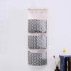 Three-Pocket Cotton Linen Over-the-Door Hanging Storage Bag