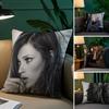 Classic Fashion Art Kate Moss-M Pillow Case Silky Elegant Comfort Sofa Bed  Invisible Zipper Beach Pillowcase