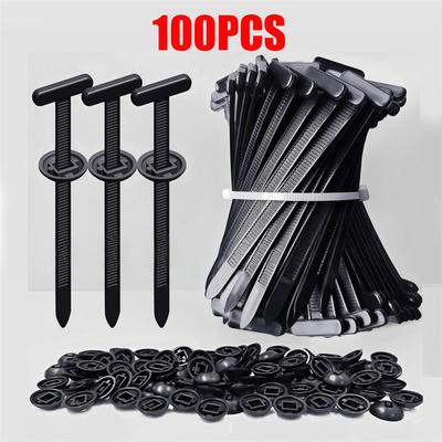 New 100Pcs Cable Tie Buckle Fixed Through The Core Nail Cable Tie Buckle Mudguard Fender Inner Lining Trunk Buckle Repair Car
