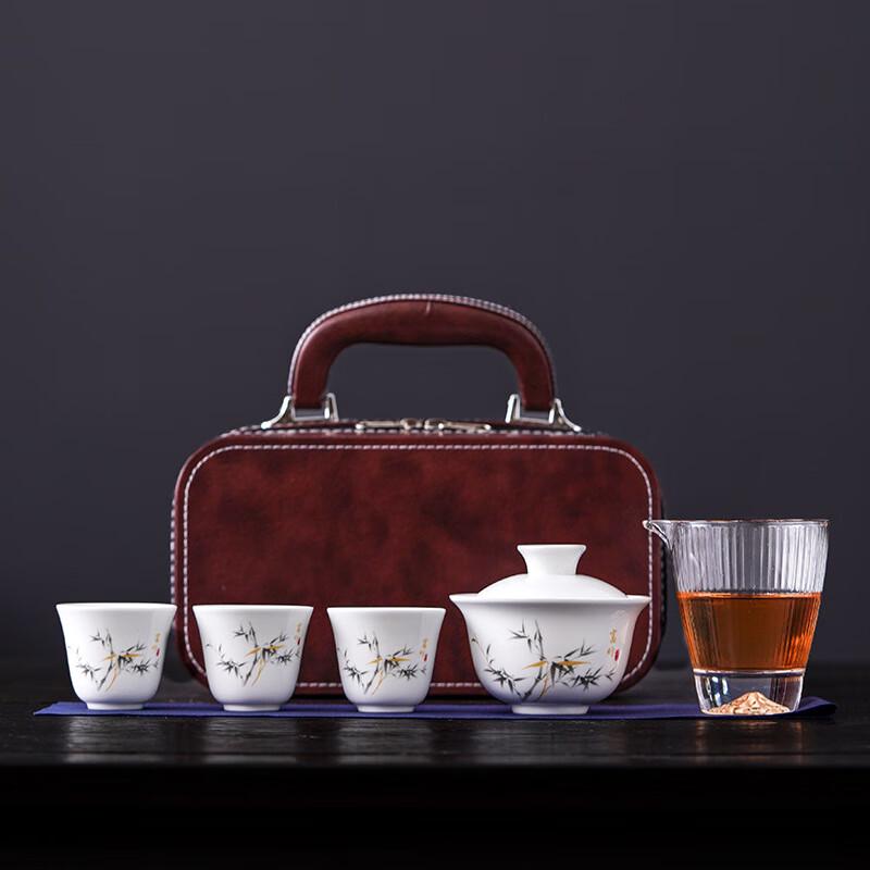 Minimalist White Porcelain Travel Tea Set