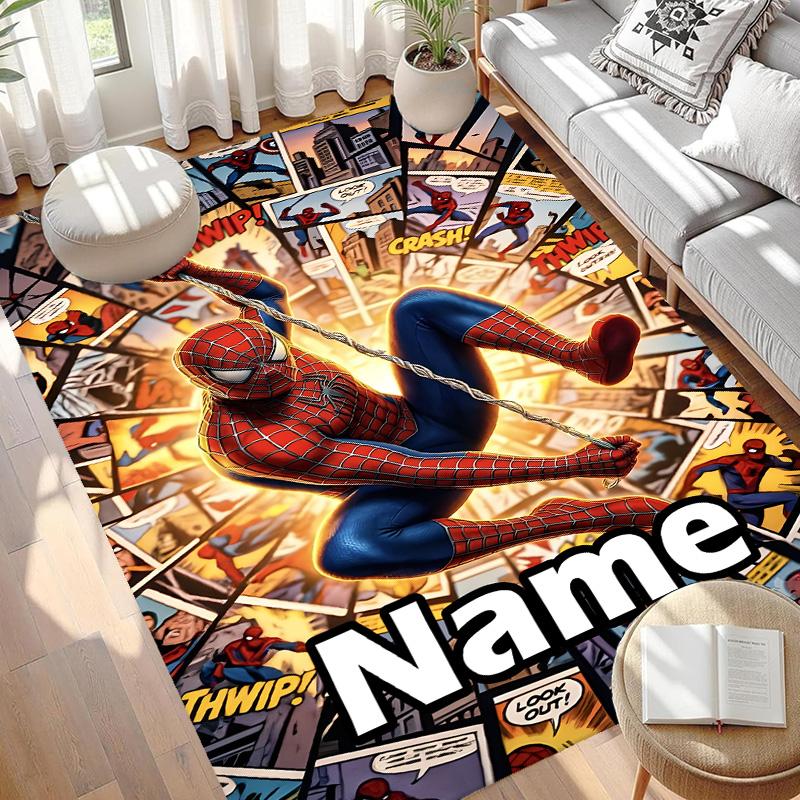 Custom Name Personalized Batman Print Carpet, Versatile Home Decor Rug, for Playroom, Apartment, Balcony, Entryway, Hallway Gift