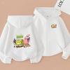 Kids Cardigan Sweatshirt Girls Boy 3-12 Years Hoodie Zipper Style Popular Anime Print Sports Casual Fashion Loose Coat Clothing