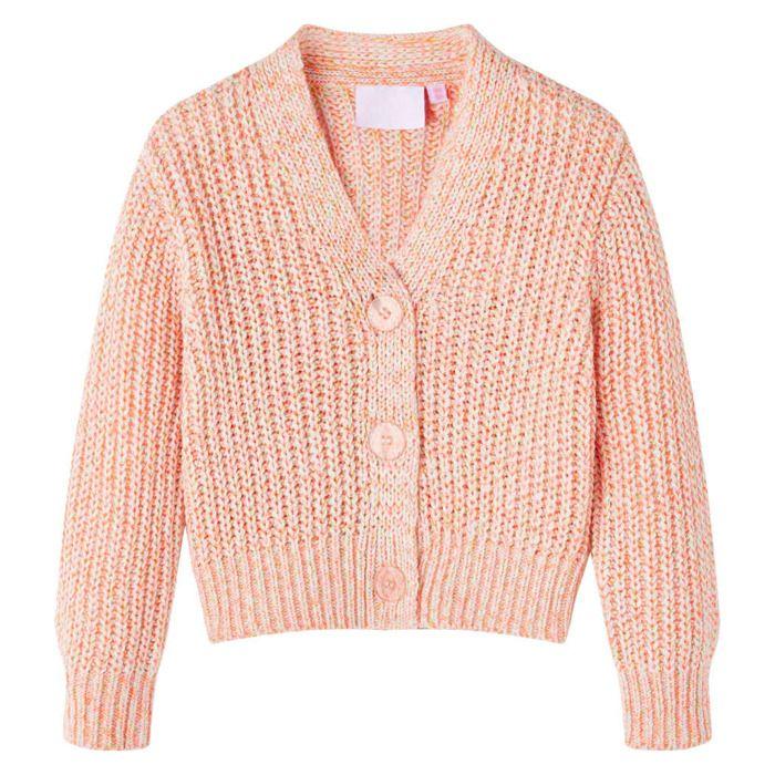 Cardigan enfant - vidaXL - Modèle 116 - Col V - Manches longues - Rose mélangé