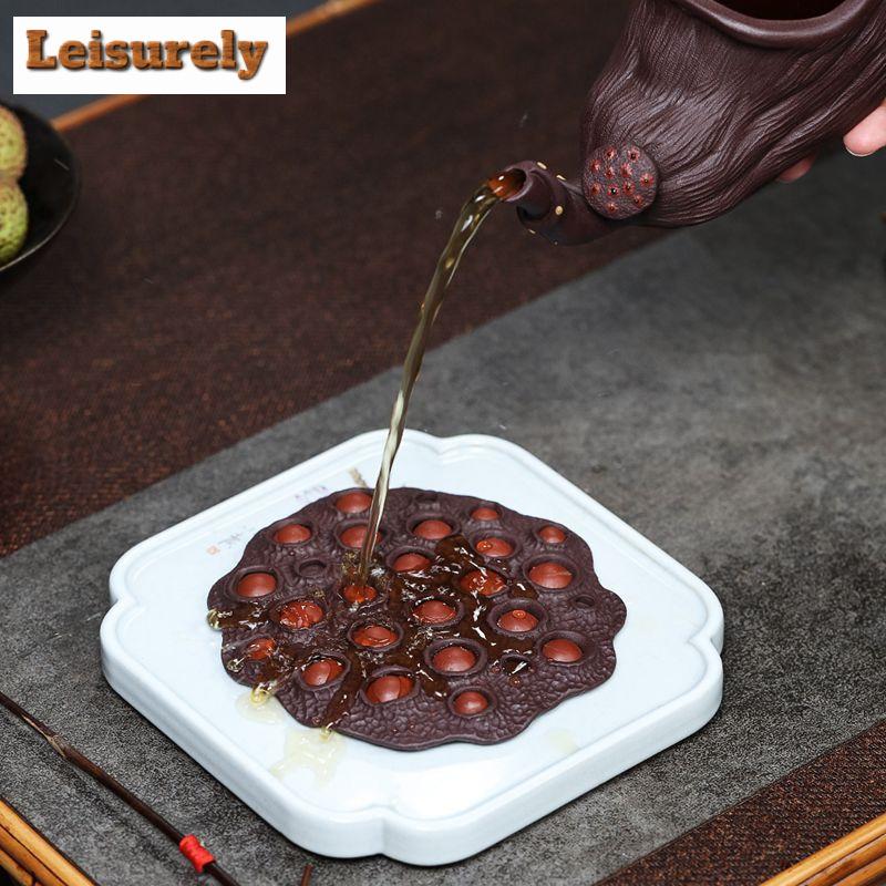 Handmade Lotus Seed Pot Bearing Holder Yixing Purple Clay Dry Brew Table Tea Tray Tea Pet Tea Ceremony Accessories Ornaments