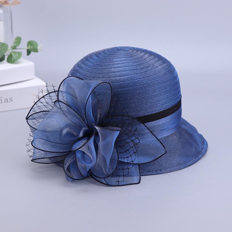 Hat female visor in the elderly sun hat organza bucket hat big brim big brim sun hat