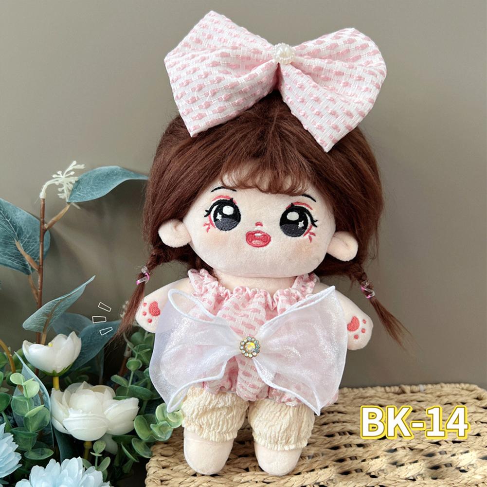 20CM Cotton Doll Rompers Cartoon Plush Doll Replacement Outfit Lolita Dress Playing House Accessories Mini Clothes