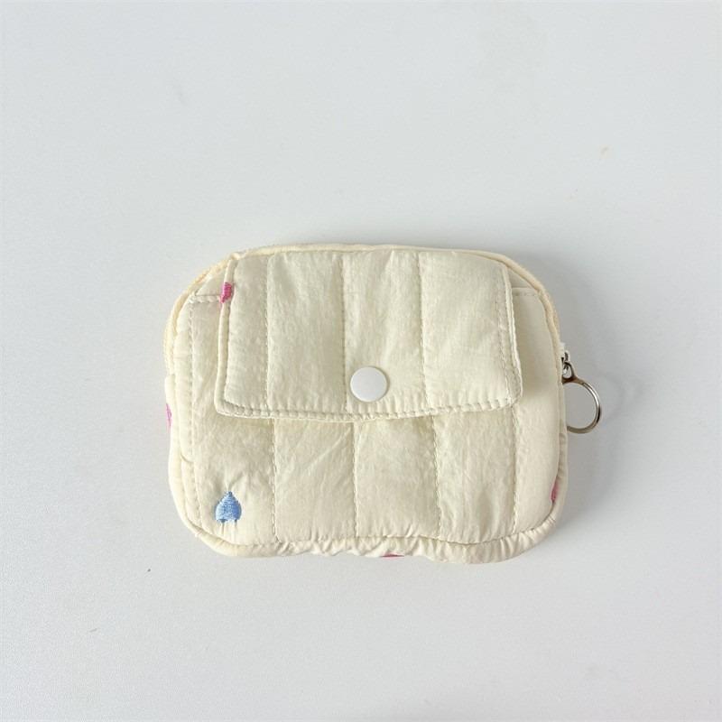 Cute Cartoon Floral Quilting Document Storage Bag Card Wallet Coin Purse ID Card Holder Driver's License Holder Badge Holder