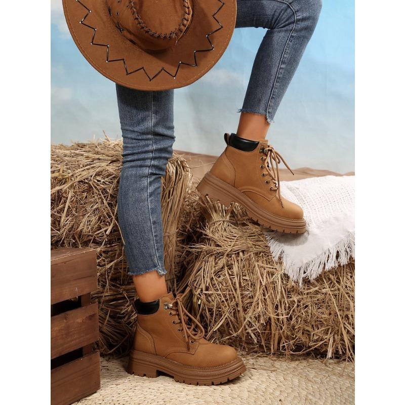 2025 New Women's Fashion Martin Boots Women's Height Increase Fashion Outdoor Home Yellow Boots