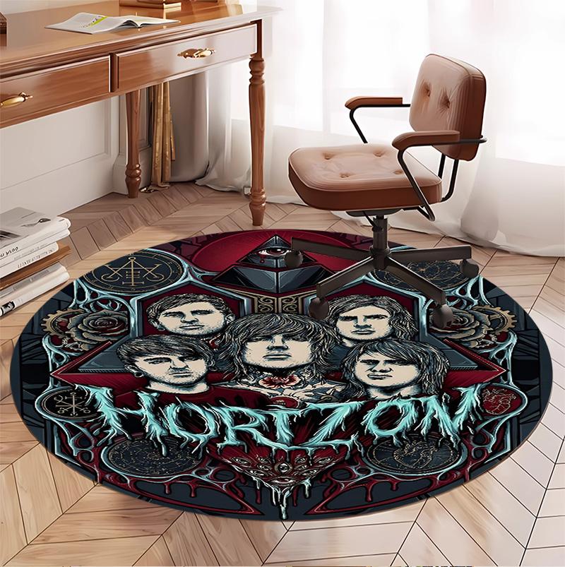 Tappeto Rotondo con Fantasia Bring Me the Horizon, Tappetino da Interno/Esterno, per Picnic, Sala Giochi, Camera da Letto, Ufficio, Soggiorno, Tappeto per Arredamento Casa, Regalo di Compleanno