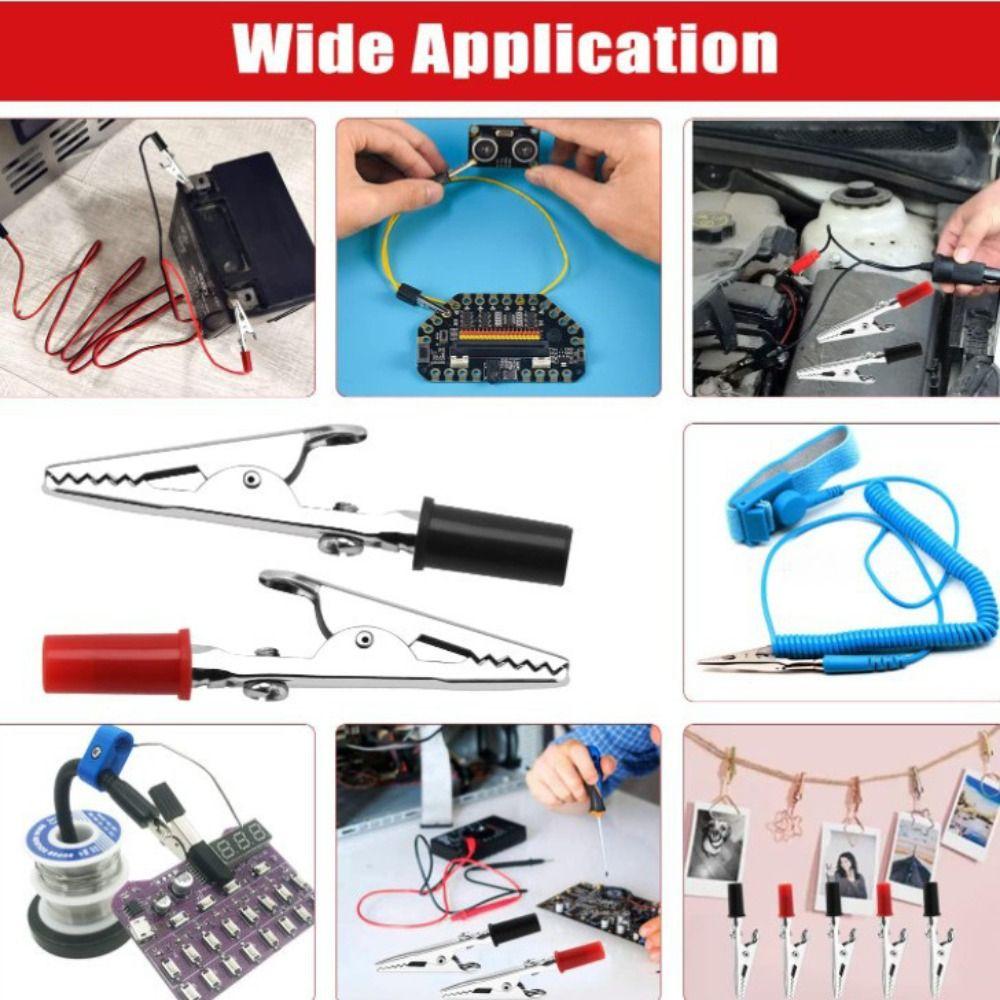 60pcs Professional Insulated Alligator Clips Joints Connection Spring Loaded Battery Clamps Universal Electrical Clips Vehicle