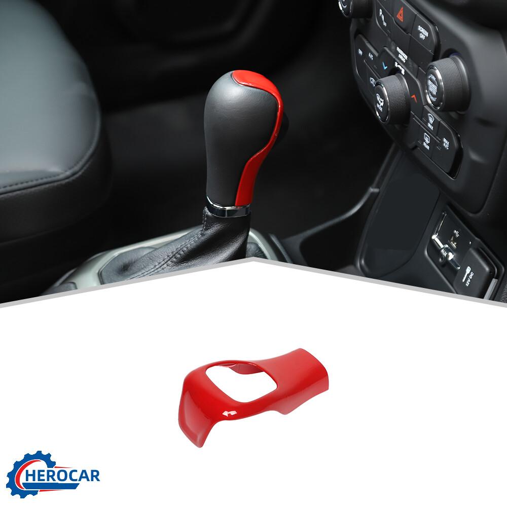 Gear Shift Knob Cover Trim Decor Frame For Jeep Renegade 2015+/Compass 2017+ Red