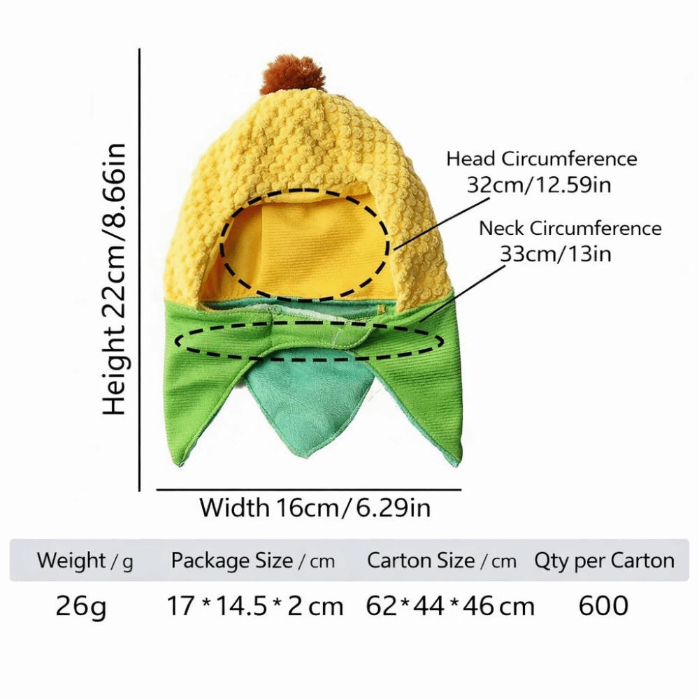 

Funny Ear-Exposed Pet Corn Hat Corn Shape Transformable Pet Headwear Lightweight Funny Pet Headgear Cat белый