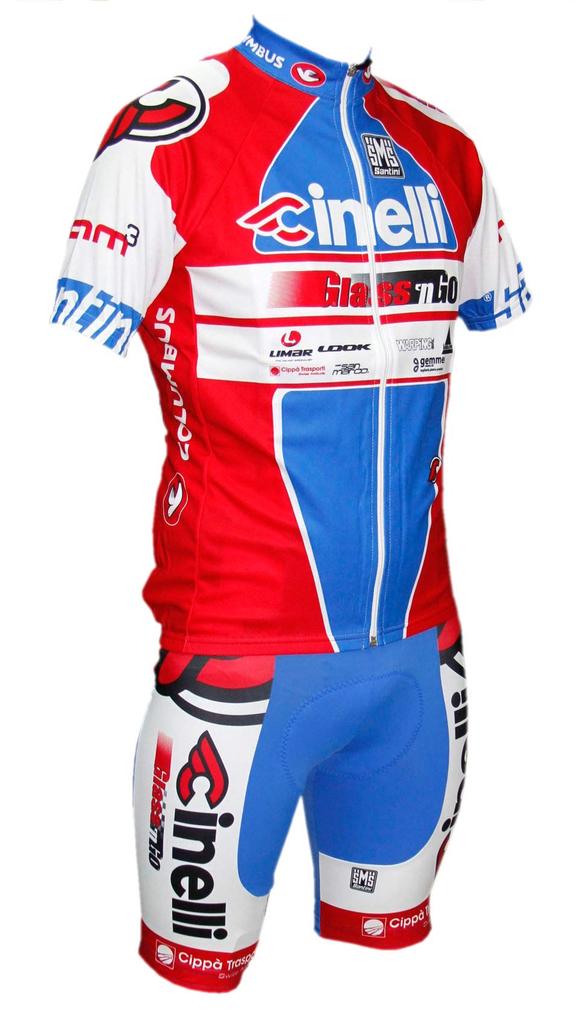 Cinelli Cycling Race Jersey Set for Road Bikes and Glassn GO Santini Jersey and Bib Size M MTB, Shorts, (605047200102)