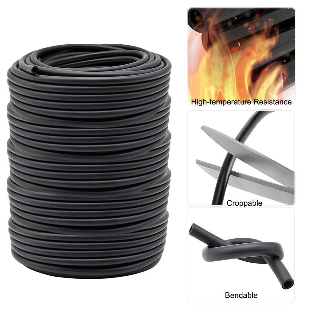 3/1M Black Smooth Nitrile Rubber Hose 3-19mm, Oil Resistant Petrol Diesels Fuel Line for Carburetor, Auto Motorcycle