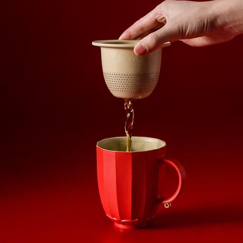 Wanqiantang Vermillion Glaze Office Teacup