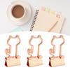 100 Pcs  Clips Metal Hollow Cat Shape  Gold Small  Clips for Office Documents Certif