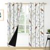 Set Of 2 Floral Pattern Curtains Botanical Design Bedroom Living Room Window Decor Home Drapes Darkening Made Polyester Treatment