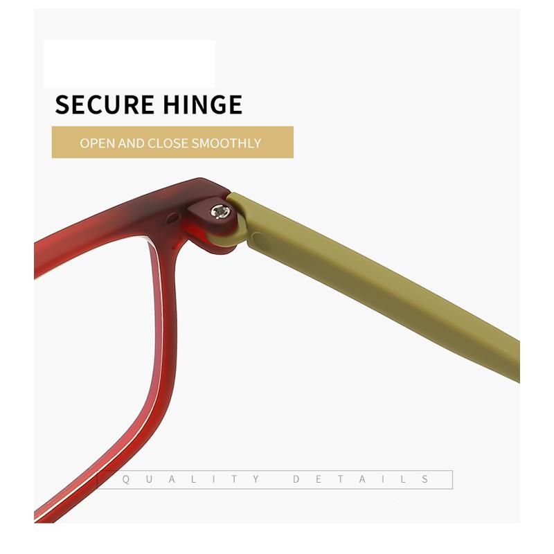 Mavi Işık Önleyici Kare Okuma Gözlükleri Kadın Erkek Plastik Hafif Gözlükler Bilgisayar Hipermetropi Presbiyopi Okuma Gözlükleri+1