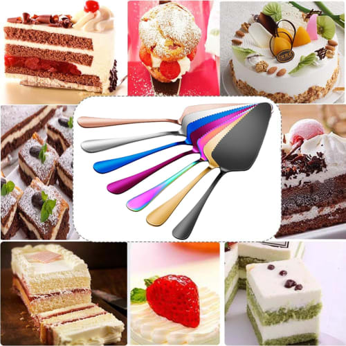 LLiKZio Cake Server, Pie Server, Stylish Stainless Steel Triangular Server with Single-Sided Gear for Easy Slicing, Premium Cheese Spatula, Polished S