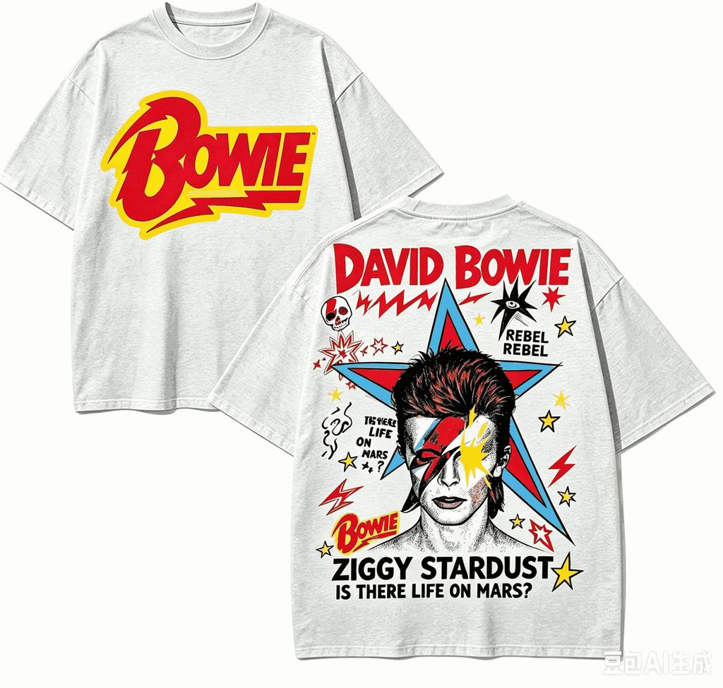 David Bowie Maglietta Regalo per Fan Unisex Unisex Harajuku Oversize Unisex Manica Corta Streetwear Alta Qualità Comoda Classica