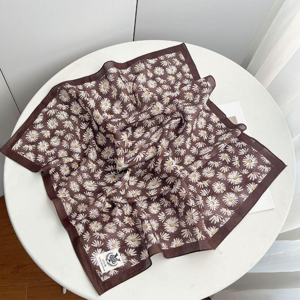 Breathable Cotton Square Scarf Korean Small Scarves Elegant Square Handkerchief  Beach