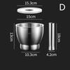 Mortar And Pestle Stainless Steel Spice Grinder Pill Crusher With Lid Ergonomic Grip For Crushing Grinding
