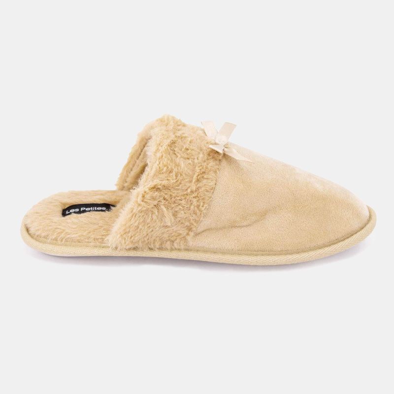 Pantofle z umělé kožešiny s mašlí Carmeline Woman LES PETITES...PARIS