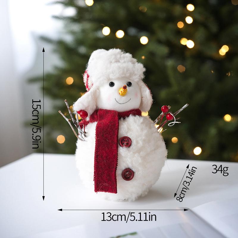 Christmas Snowman Doll Ornaments Xmas Tree Plush Doll Hanging Pendants Christmas Decoration for Home New Year Party Kids Gifts