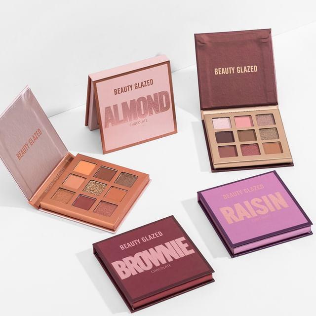 BEAUTY GLAZED - Палетка теней для век из 9 цветов  Шоколад  - 5 видов K# Almond (1.4g x 9)