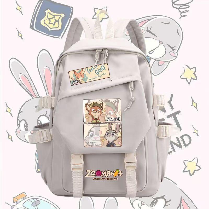 Crazy Animal City Animation Peripheral Judy Nick Fox Elementary School Bag Men'S And Women'S Casual Large Capacity Backpack