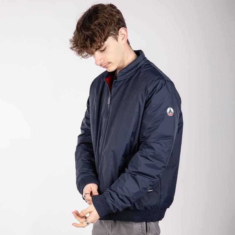 

Двусторонний стеганый бомбер красного и темно-синего цвета Мужской JOTT S темно-синий