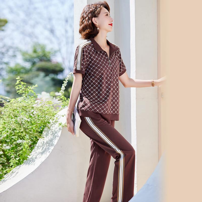 

Paster Women s Summer Casual Plaid Top & Striped Pants Set 2XL