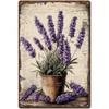 Vintage Lavender Metal Wall Art Sign for Cafe Home Decor
