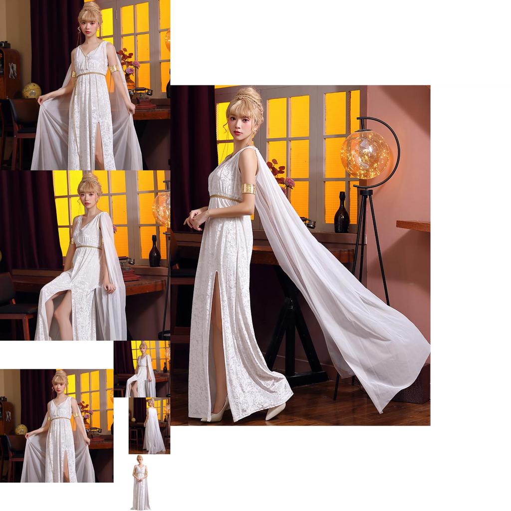 Goddess Inspired Dress With Stretch Polyester Fabric For Stage Performances And Cosplay Events