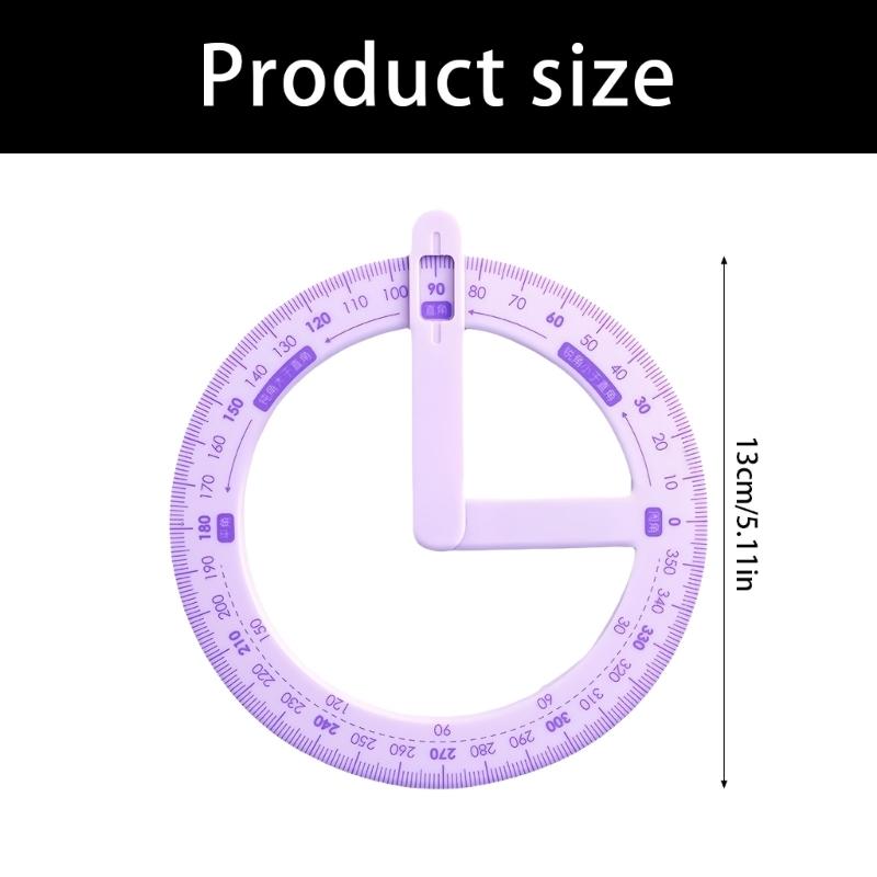 Adjustable Angle Measuring Tool Plastic Texture Suitable for Precise Math Drawing Classroom Safe Educational Supply